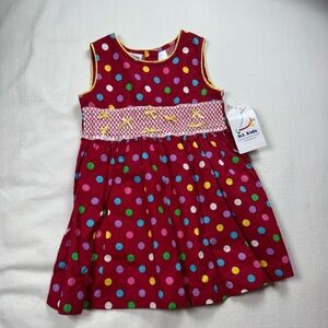 b.t. kids.  Vintage Red Dress with Colorful Dots